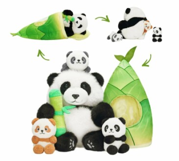 Panda Stuffed Animals with 3 Babies Inside