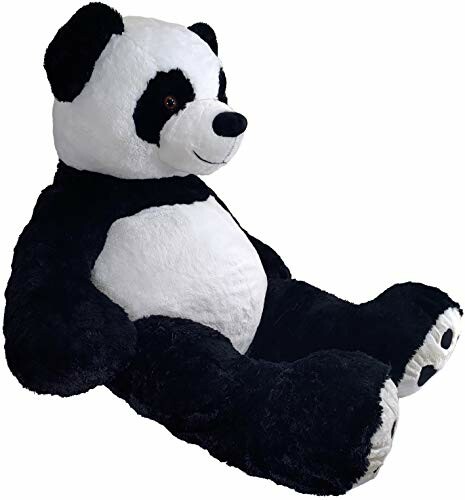 Large plush panda bear toy sitting upright.