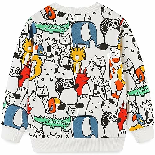 Colorful kids sweater with cartoon animals