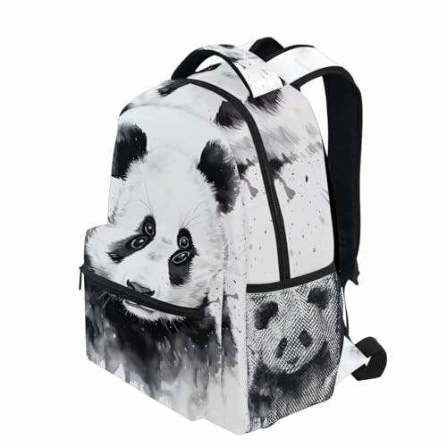 Backpack with panda face design