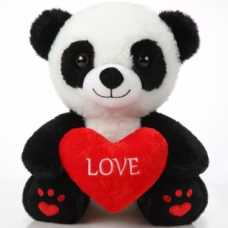 Plush Panda with Love Heart