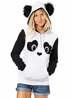 ZXZY Women's Panda Print Hoodie