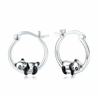 Panda Hoop Earrings