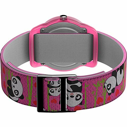 Children's watch with pink strap featuring panda design.