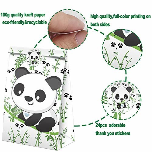 Panda-themed kraft paper bag with eco-friendly features.