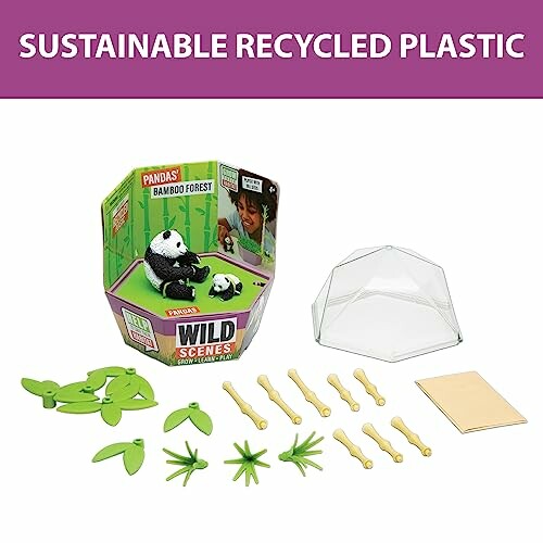 Panda Wild Scenes Bamboo Forest Playset with accessories